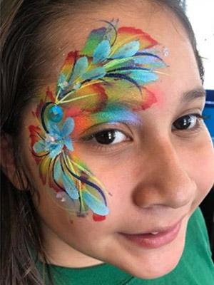 colorful flower face paint design