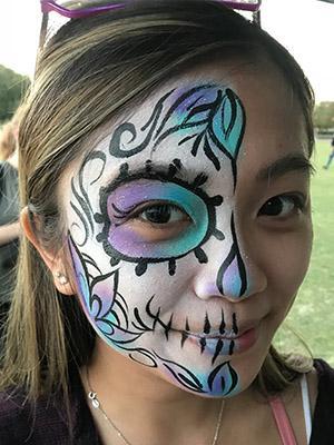 sugar Skull Face Paint design on woman