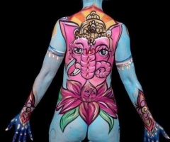 Ganesha Body Paint Design