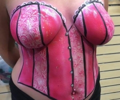 Pink Corset Body Paint Design