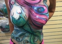 Mermaid Chest and Torso Body Paint Design
