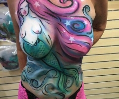 Mermaid Chest and Torso Body Paint Design