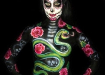 Rose /Snake Body Paint Design