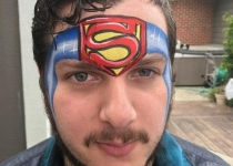 Superman Face Paint Design