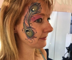 Peacock Feather Face Paint Dsign