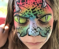 Rainbow Monster Face Paint Design