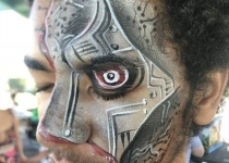 Cyborg Face Paint Design