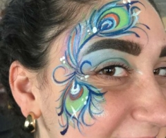 Peacock Flower Face Paint Design