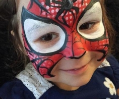 girl spiderman face paint design