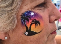 Palm Tree Face Painting Design