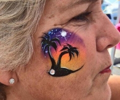 Palm Tree Face Painting Design