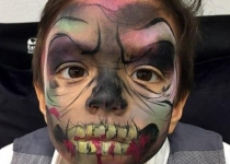 kid zombie face paint design