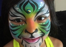 rainbow tiger face paintingd design