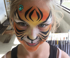 Jeweled Tiger Face Paint Design