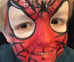 Spiderman face paint design