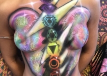 Breast coverage body paint