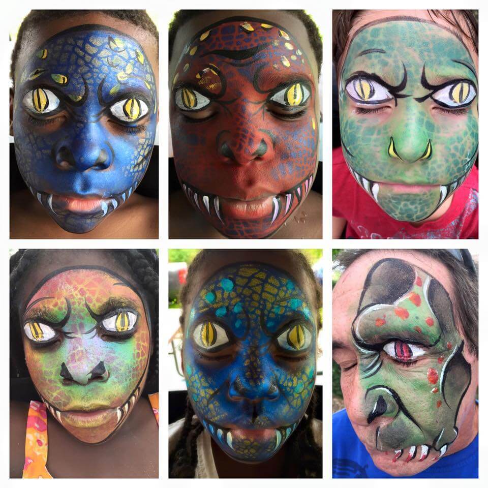 monster face painting design