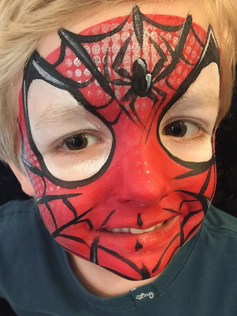 spiderman face paint design