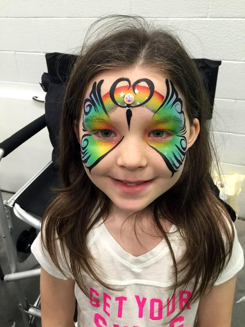 Rainbow Butterfly Face Painting Deisng