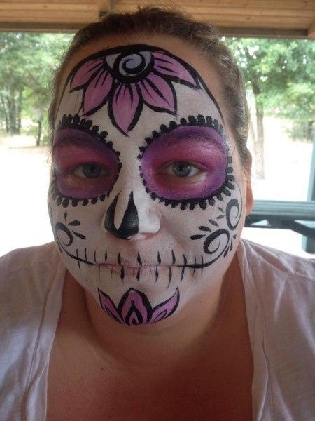 sugar skull face paint design for woman