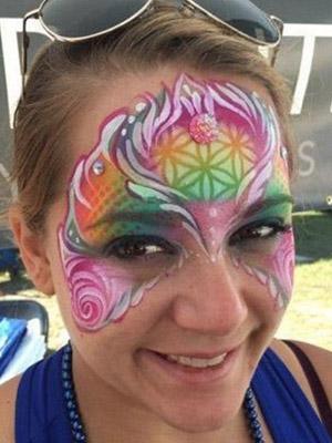 colorful adult face painting crown design
