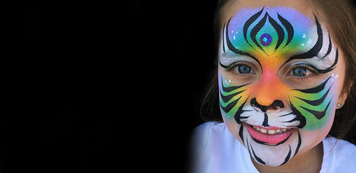 Rainbow Tiger Face Painting